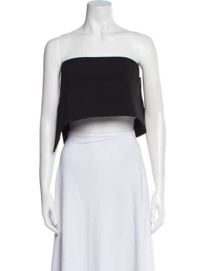Pre-owned Recto Strapless Crop Top In Black