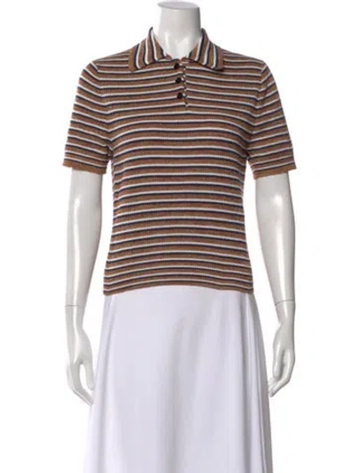 Pre-owned Recto Striped Short Sleeve Polo In Multicolor