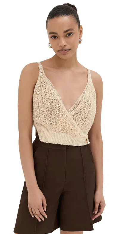 Recto Twisted Detail Knit Top Light Beige