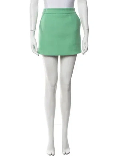 Pre-owned Recto Virgin Wool Mini Skirt In Green