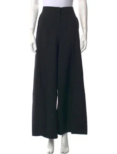 Pre-owned Recto Virgin Wool Wide Leg Pants In Black