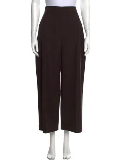 Pre-owned Recto Virgin Wool Wide Leg Pants In Brown
