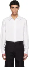 Recto White Double Collar Stripe Shirt In Lb