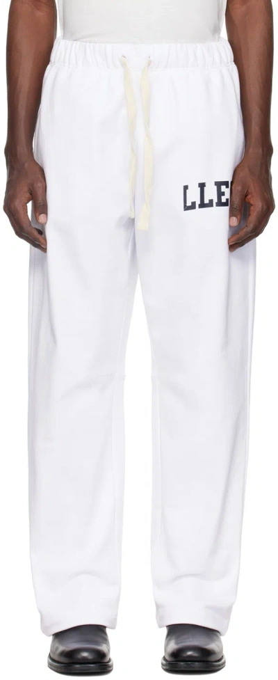 Recto White 'llege' Sweatpants In Ow Off White