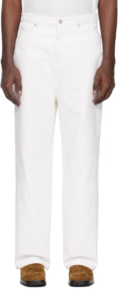 Recto White Wide Jeans In Ow Off White