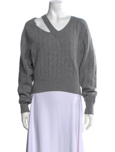 Pre-owned Recto Wool Asymmetrical Sweater W/ Tags In Grey
