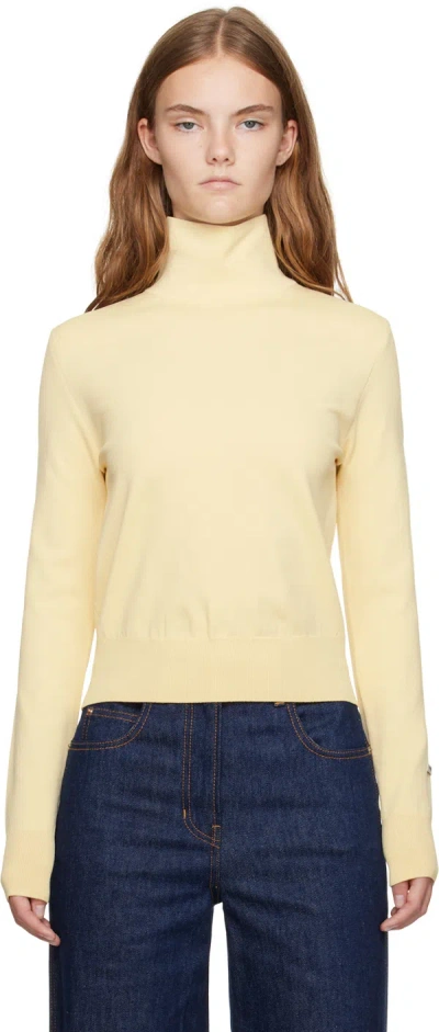 Recto Yellow Classic Turtleneck In Butter Beige