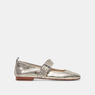 Recurate Arora Ballet Flats Platinum Distressed Leather - Re:vita