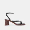 Recurate Banita Wide Sandals Black Leather - Re:vita
