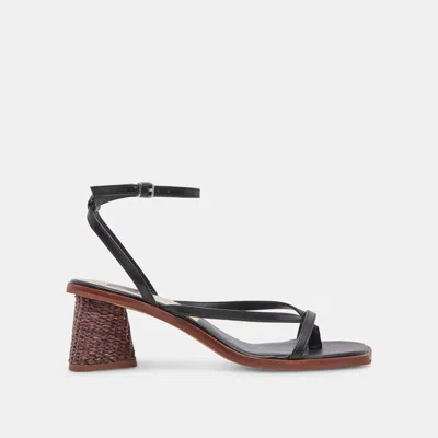 Recurate Banita Wide Sandals Black Leather - Re:vita
