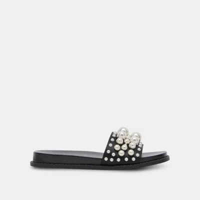 Recurate Gabbi Pearl Sandals Black Pearls - Re:vita