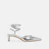 Recurate Loklyn Stud Heels Silver Crinkle Patent - Re:vita