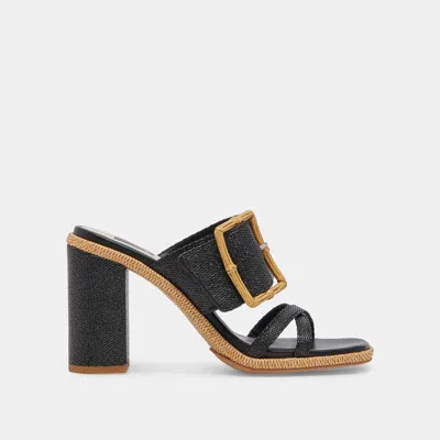Recurate Onnie Heels Onyx Raffia - Re:vita