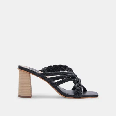 Recurate Pipin Heels Black Embossed Leather - Re:vita