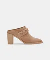 Recurate Serla Mules Truffle Suede - Re:vita