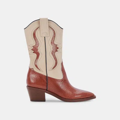 Recurate Suzzy Boots Brown Embossed Leather - Re:vita