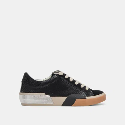 Recurate Zina Wide Sneakers Onyx Embossed Leather - Re:vita