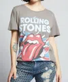 Recycled Karma Rolling Stones Est. 1962 Graphic Tee In Grey In Gray