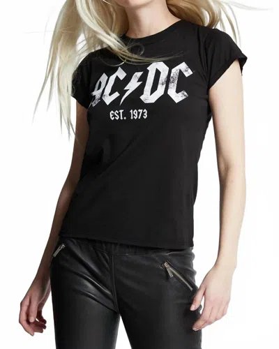 Recycled Karma Ac/dc 1973 Baby Top In Black