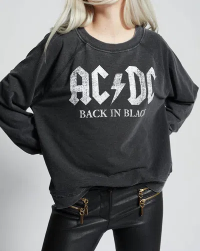 Recycled Karma Acdc Back Sweatshirt In Black In Grey