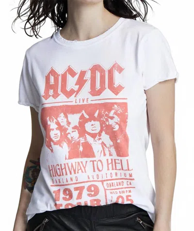 Recycled Karma Acdc Highway To Hell Tour Fitted T-shirt In White