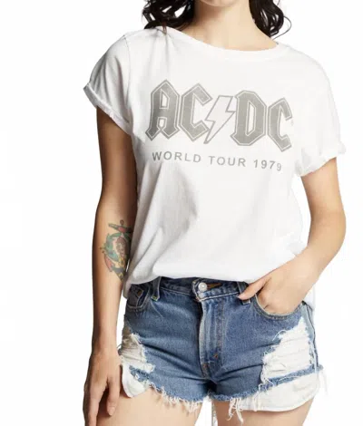 Recycled Karma Acdc World Tour 1979 Rock N Roll Tee In White