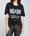 Recycled Karma Ac/dc You Shook Me All Night Long T-shirt In Black In Black