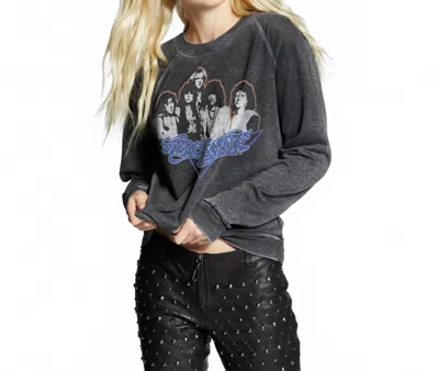 Recycled Karma Aero Force One Aerosmith Sweatshirt In Black In Gray