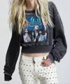 Recycled Karma Aerosmith Dream On Crop Sweatshirt In Black In Black