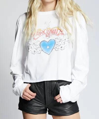 Recycled Karma Aerosmith Puff Long Sleeve Shirt In White