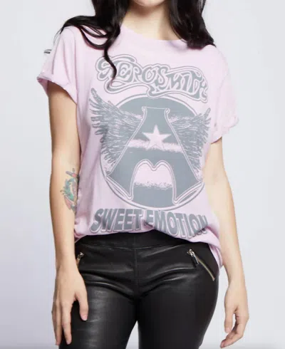Recycled Karma Aerosmith Sweet Emotion Logo Tee In Lilac In Blue