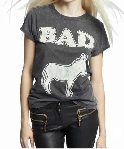 Recycled Karma Bad Burn Out Graphic Tee Shirt In Grey In Gray