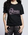 Recycled Karma Bowie Crystal Boyfriend Tee In Black In Black