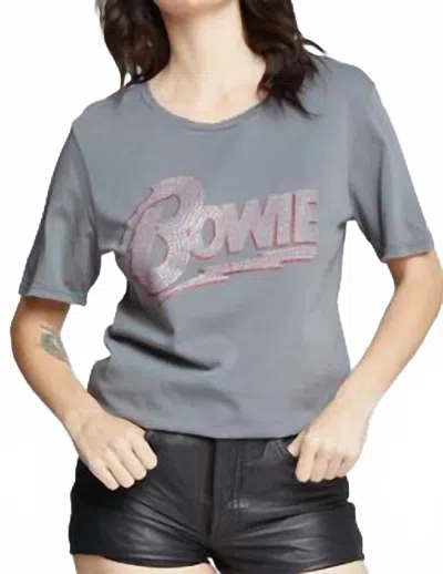 Recycled Karma Bowie Pink Stud Tee In Steel Grey In Gray