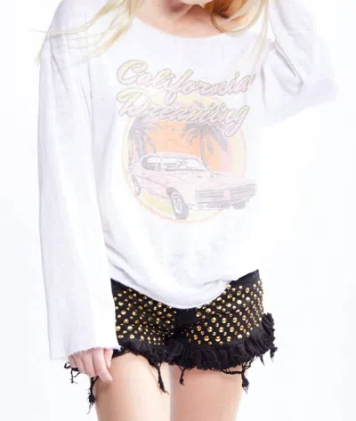 Recycled Karma California Dreaming Bell Sleeve Tee In White