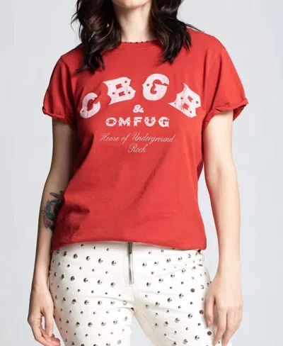 Recycled Karma Cbgb & Omfug Underground Rock Tee In Chili Pepper In Red