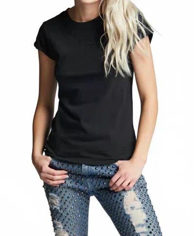 Recycled Karma Cotton Fitted Tee In Black