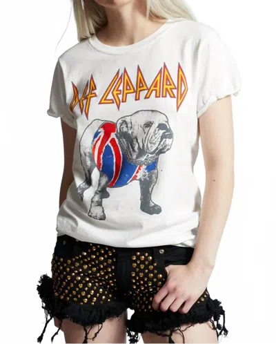 Recycled Karma Def Leppard Bulldog Tee In White