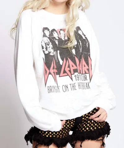 Recycled Karma Def Leppard Heartbreak Sweatshirt In White