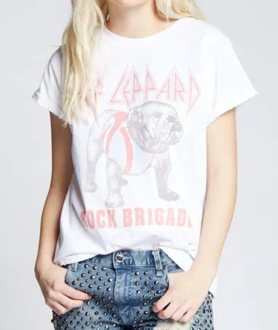 Recycled Karma Def Leppard Rock Brigade Vintage Tee In White