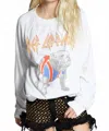 Recycled Karma Def Leppard Union Jack Sweatshirt In White In White