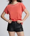 Recycled Karma Distressed Tee In Paprika In Red