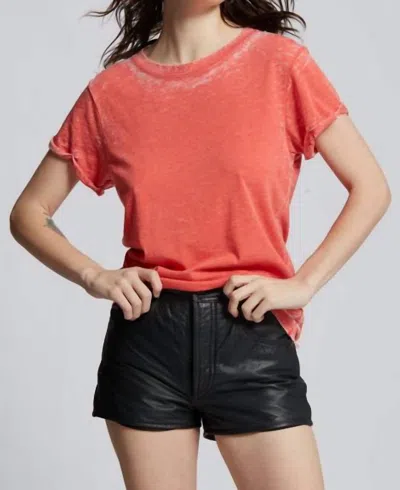 Recycled Karma Distressed Tee In Paprika In Red