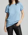 Recycled Karma Distressed Tee In Washed Denim Blue In Multi