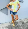 Recycled Karma Havana Tie Dye Graphic Tee In Yellow In Yellow