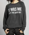 Recycled Karma It Was Me Sweatshirt In Black In Black