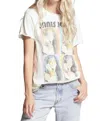 Recycled Karma Janis Joplin Portrait Tee In Pearl In Beige