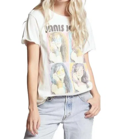Recycled Karma Janis Joplin Portrait Tee In Pearl In Neutral