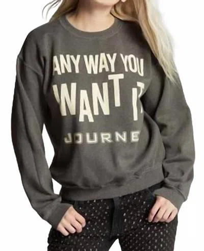 Recycled Karma Journey Any Way You Want It Sweatshirt In Vintage Black In Gray