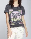 Recycled Karma Kiss Destroyer '76 Bolt Burnout Tee In Black In Grey